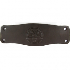 Lederarmband - Pentagramm (braun handarbeit)