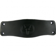 Lederarmband - Pentagramm (schwarz handarbeit)